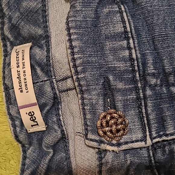 Lee Slender Secret Lower On The Waist Womens Plus Light Blue Denim Wash 5 Pocket - Picture 7 of 11